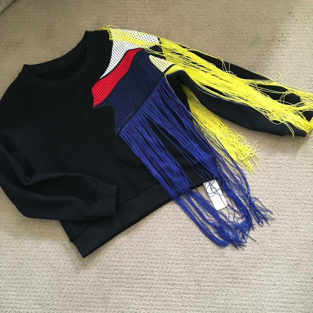Souk + Sepia Bold Fringed Sweatshirt